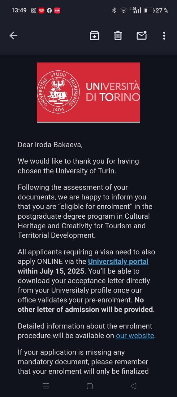Admission Letter 1